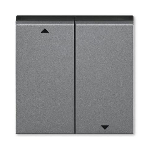 Levit®M 3559H-A00662 69 kryt spínače žaluziového kolébkového, dělený, s potiskem barva ocelová / kouřová černá ABB