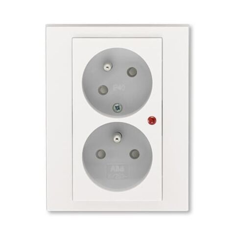 Levit®M 5593H-C02357 68 zásuvka dvojnásobná, s ochranou před přepětím barva perleťová / ledová bílá ABB