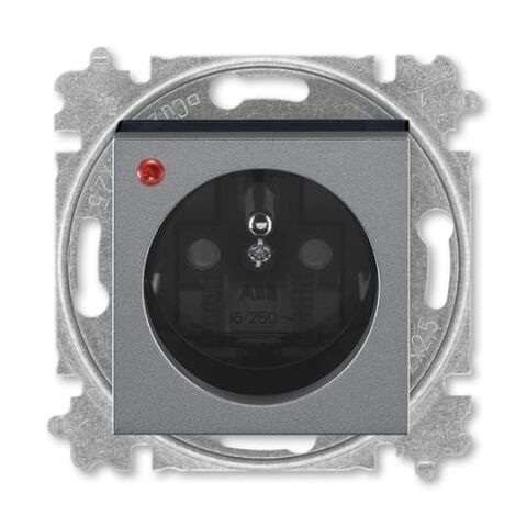 Levit®M 5599H-A02357 69 zásuvka jednonásobná, s ochranou před přepětím barva ocelová / kouřová černá ABB