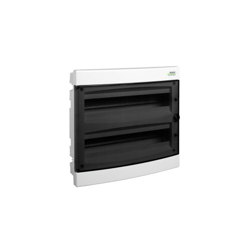 Plastová rozvodnice, průhledné dveře, pro montáž do dutých stěn, montáž pod omítku, IP40, 2 řady, 2x18 modulů  PNF-HW 2x18T *106169  Noark