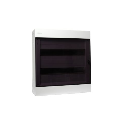 Plastová rozvodnice s dodatečným prostorem za DIN lištami, průhledné dveře, montáž na omítku, IP40, 2 řady, 2x18 modulů  PNS2 E 2x18T *113289  Noark
