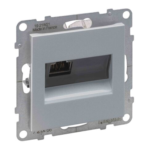 SUNO zásuvka 1-násobná RJ45 CAT.6/STP datová stíněnná s beznástroj.prémiov.modulem LCS3 barva hliník *721356 Legrand