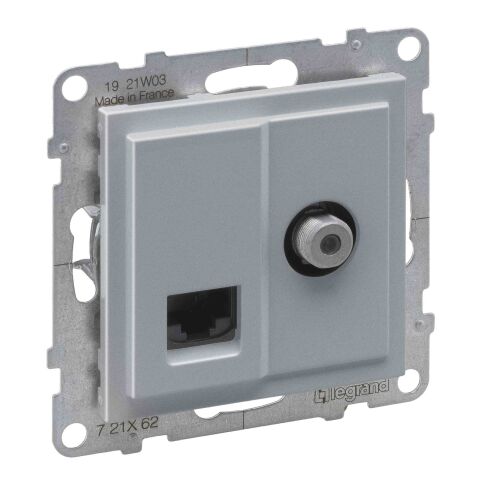 SUNO zásuvka RJ45 CAT.6/UTP kombinovaná TV/S 