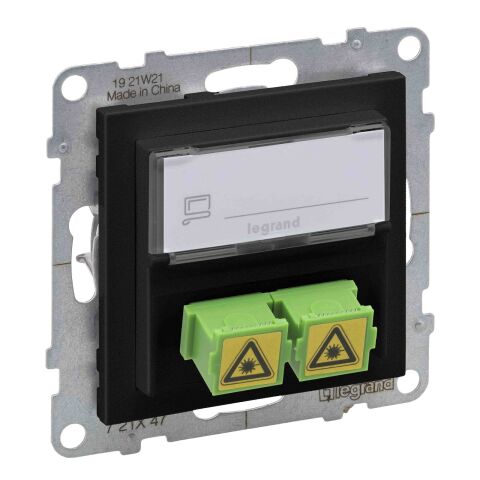 SUNO zásuvka optická DUPLEX 2X SC-APC adaptér barva černá *721447 Legrand