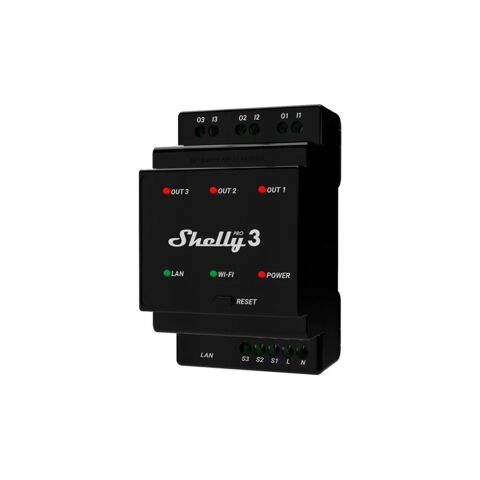 SHELLY PRO 3 Spínací modul na DIN lištu  *3800235268094