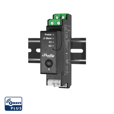 SHELLY WAVE PRO 2PM Spínací modul na DIN lištu  *3800235269121