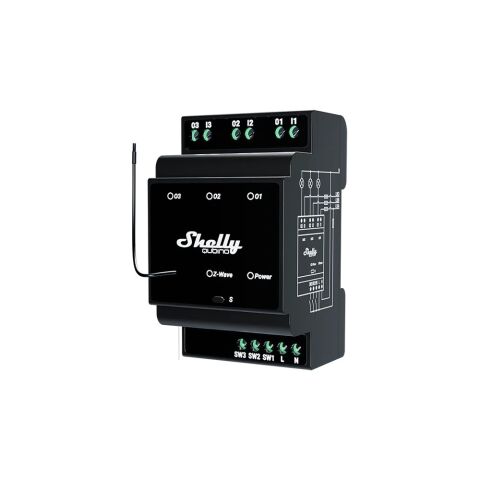 SHELLY WAVE PRO 3 Spínací modul na DIN lištu  *3800235269336