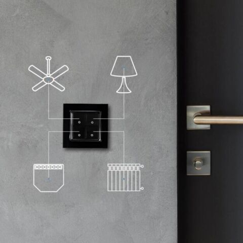 SHELLY WALL SWITCH 4 BLACK Spínač černá *3800235266205