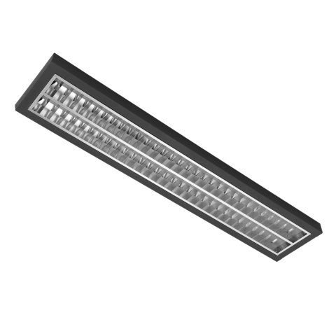 MODUS AREL4000RM2KVM3DIM, 2x LED , 1200mm, mřížka AL mat, přisazené/závěsné, LED 830,  SELV 1400mA,  1-10V stmívatelný