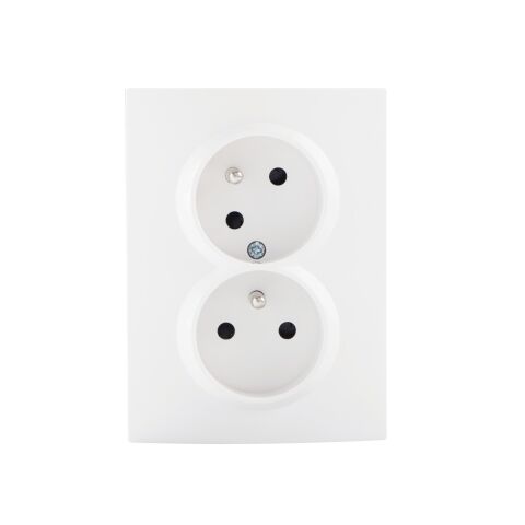 Zásuvka dvojitá, kompletní Bílá LOGI 27240   *(25440)