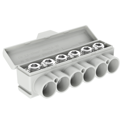 Distribuční svorka SLT 50-6-3 žluto-zelená Al 10-50/Cu 2.5-35 + 3x2,5mm2 1000V typ MAS6051Y10 Morek