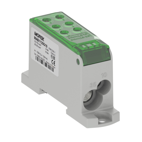 Distribuční blok OJL 135A, vstup Al/Cu 1x10/1x35, výstup Cu 2x10/4x16mm zelený *MAB1135G10