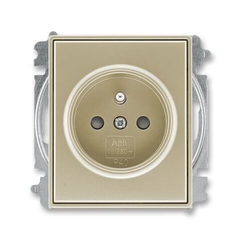 Time®Arbo 6619E-A06357 33 zásuvka jednonásobná s ochranným kolíkem, s clonkami (typ 6619) barva šampaňská ABB