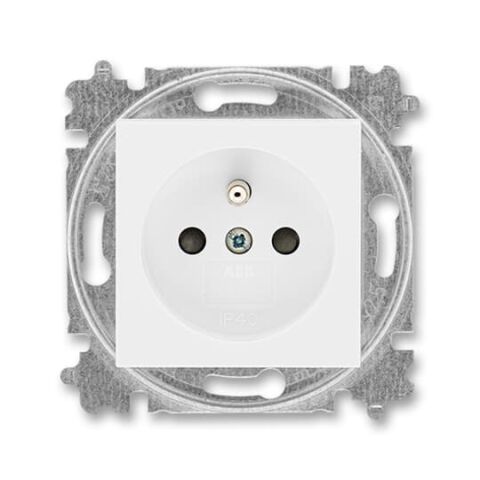Levit®M 6619H-A06357 03 zásuvka jednonásobná s ochranným kolíkem, s clonkami (typ 6619) barva bílá / bílá ABB