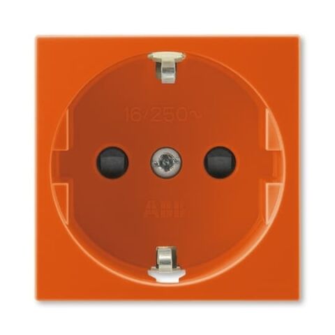 Zásuvka 45x45 s ochrannými kontakty (schuko), s clonkami *5525N-C03357 P oranžová (RAL 2004) ABB