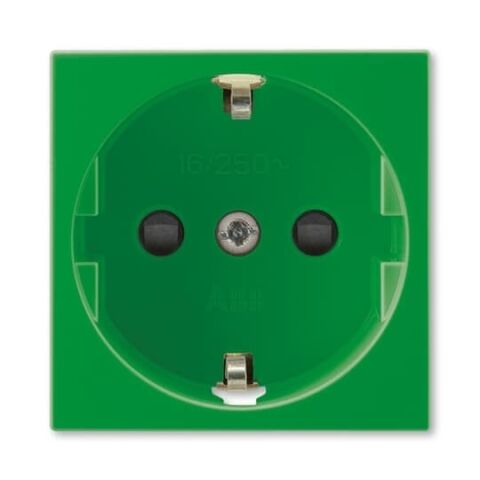 Zásuvka 45x45 s ochrannými kontakty (schuko), s clonkami *5525N-C03357 Z zelená (RAL 6018) ABB