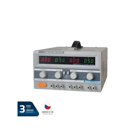 Zdroj laboratorní GETI GLPS 3005E  2x0-30V/ 0-5A+ (5V-3A)