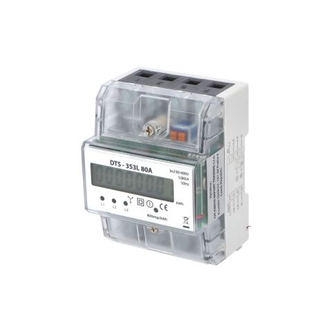 Elektroměr DTS-353L 80A, 4,5mod., LCD, 3-fáz., 1-tar., podružný *1100883 eleman