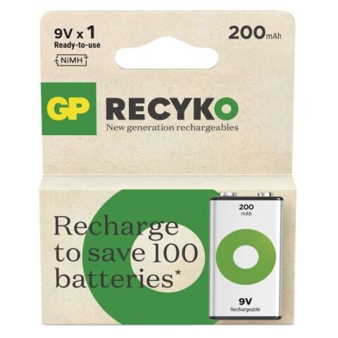Nabíjecí baterie GP ReCyko+ 6F22 (9V), krabička B0852